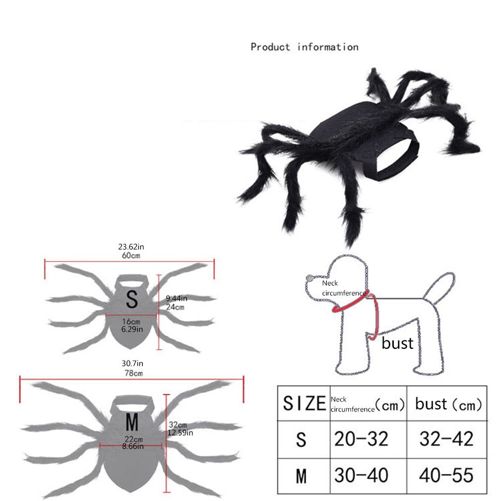 Halloween huisdier spinnenkleding carnaval huisdier festival decoratie voor honden en katten verkleedsimulatie pluche spinnenkostuum