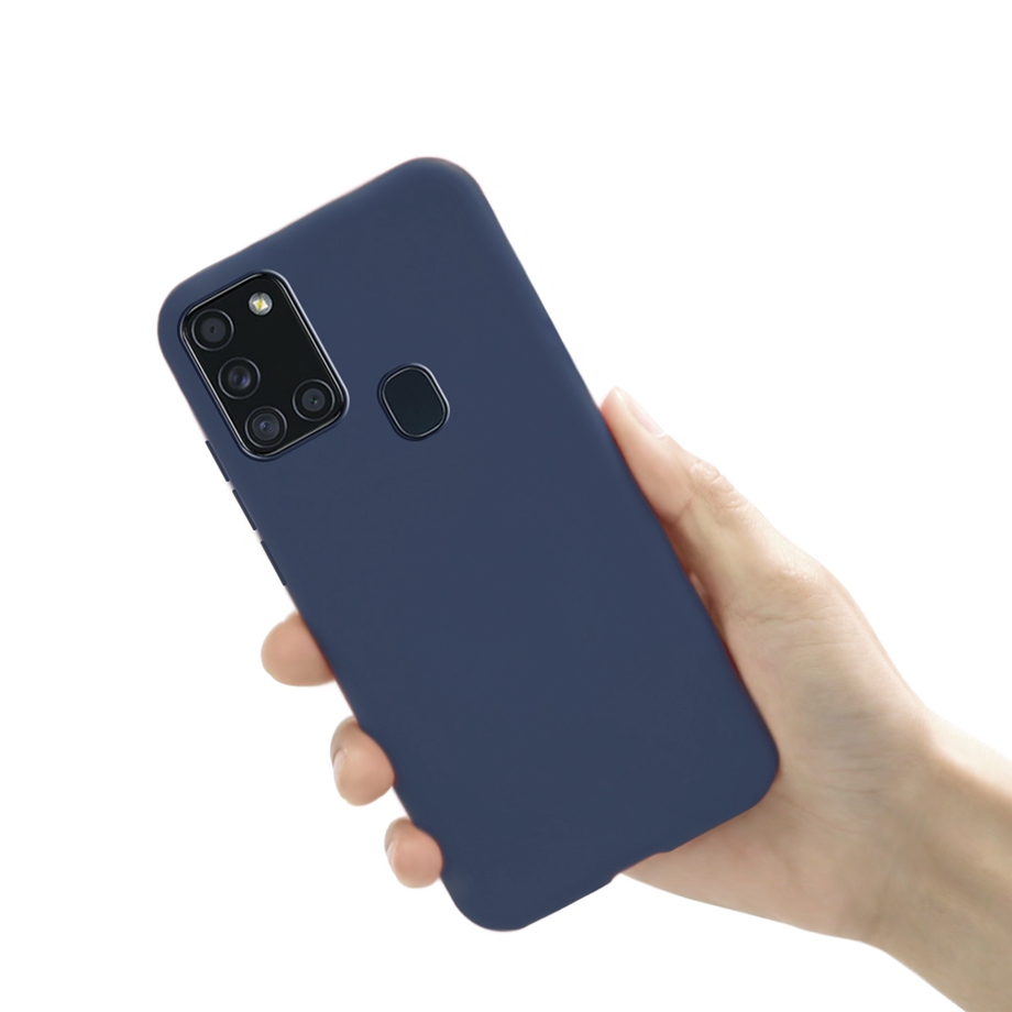 For Samsung A21S Case for Samsung Galaxy A21S A 21S A21 S Case Silicone TPU Soft Matte Phone Case Back Cover Fundas Coque Bumper: Brown