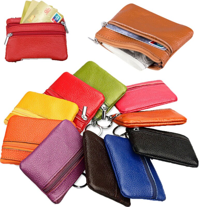 Women Men Leather Coin Purse Mini Wallet Clutch Zipper Small Change Soft Bag Mini Bag Cute Coin Purses For Christmas