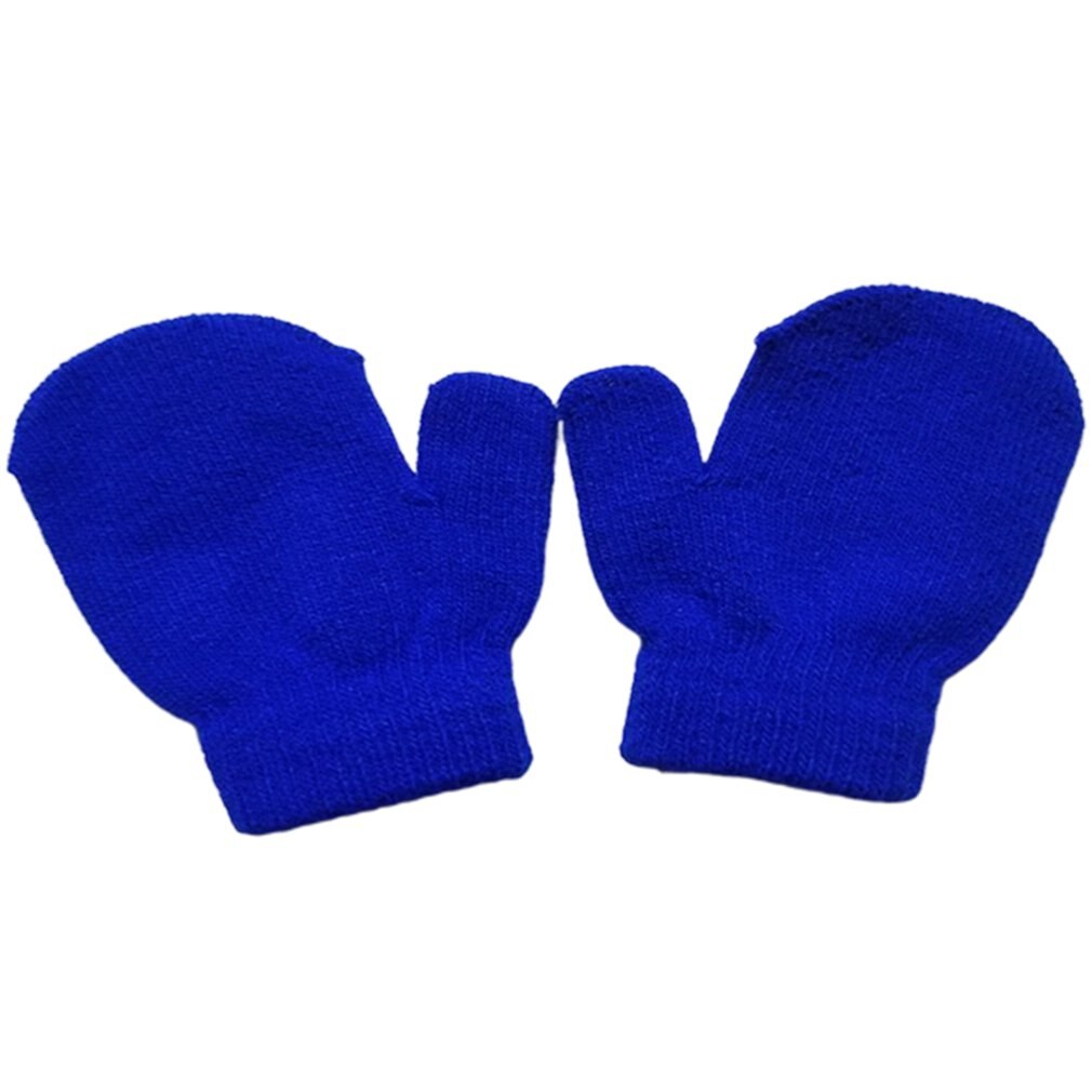 Guantes de invierno para niños, mitones de punto para recién nacidos, Niña y niño pequeño, guantes de invierno sólidos: royal blue