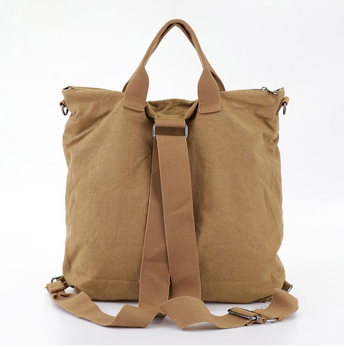 Unisex Multi-functional Canvas Handbag Man Women Big Capcity Multi-pocket Bag School Fabric Eco-friendly Book Bag