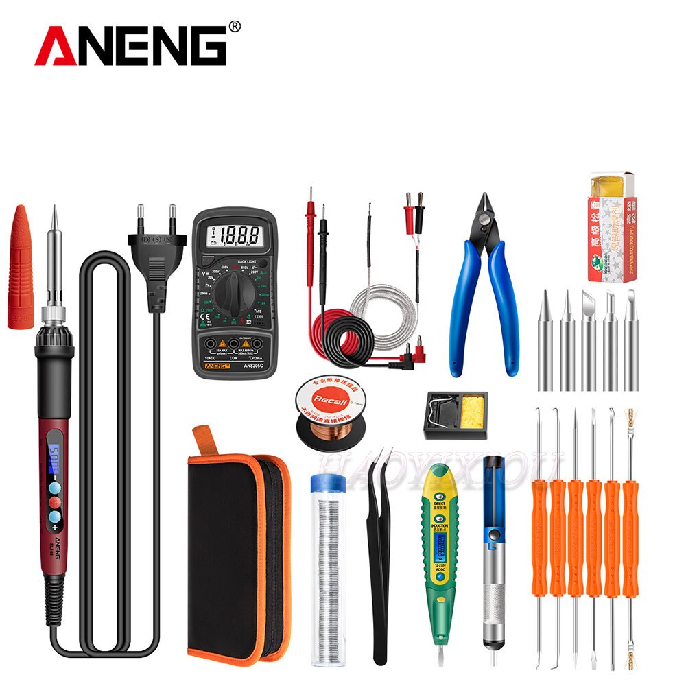 ANENG SL103 Digital Electric Soldering Iron 240V 60W Temperature Adjustable Welding Repair Tool With Soldering Tips