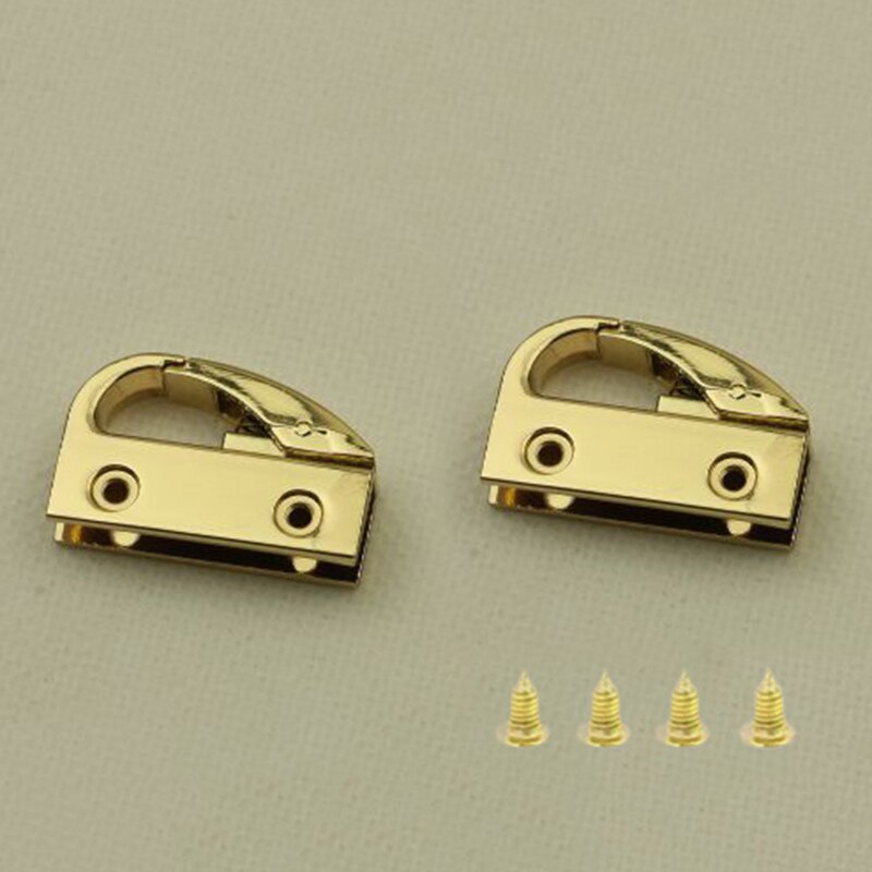 2Pcs Tas Handvat Connector Metalen Hardware Gesp Voor Diy Handtas Bag Purse Accessoires Zwart Goud Zilver Tas gesp: Goud