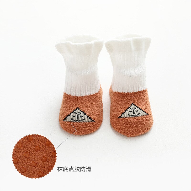 3 pares/lote antiderrapante bebê meias para a criança recém-nascidos crianças inverno veludo engrossar não deslizamento meias longas quente menino menina