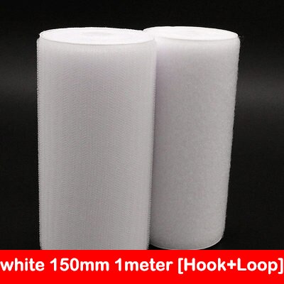 150mm leveä ompele koukulla ja silmukalla tarttumaton kiinnitysteippi nylon kangas koukkusilmukka teippi musta valkoinen taikateippi tarra 1m/ paria: Valkoinen 150mm 1 metri