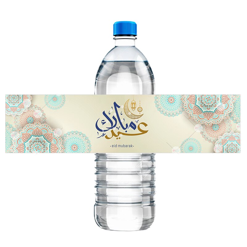Étiquettes autocollantes Eid Mubarak, 20 pièces, pour décoration Eid al-fitr, pour bouteille d&#39;eau, pour fête musulmane islamique, pour bricolage