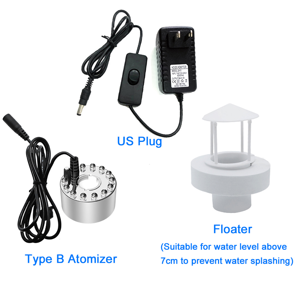 110V 220V Ultrasone Mist Maker Fogger Aquarium Verneveling Apparaat Luchtbevochtiger Hydrocultuur Vernevelaar Fontein Vijver verstuiver: Bruin