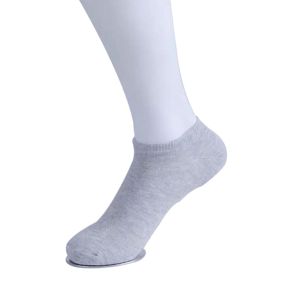 Casual strumpor herr no show strumpor solid bomull utomhus sport strumpor liten fot häl skydd båt strumpor svarta strumpor: Grå