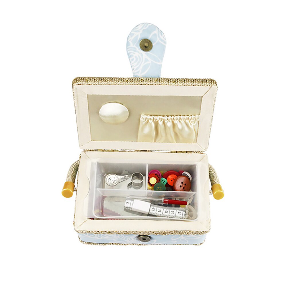 Craft Sewing Tool Needle Thread Basket Fabric Household 3 Colors Sewing Box Organizer with Sewing Accessories