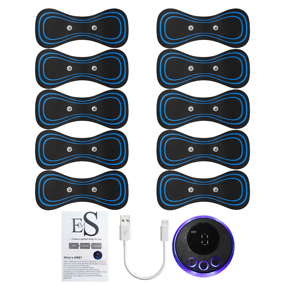 Tragbare ems Mikros trom Schmerz linderung Muskels timulator elektrische Puls Nacken Rücken massage gerät Mini Massage Patch mit Elektroden pads: Rot