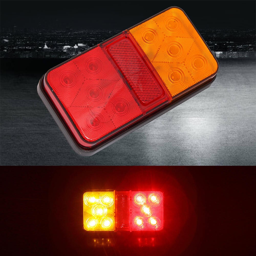 12V Rear Stop 10 LED Lights Tail Brake Indicator Truck Van Lamp Trailer Light