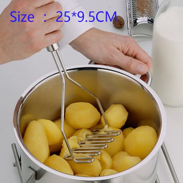 Potato Masher Stainless Steel Fruit Vegetable Tool Potato Maker Kitchen Accessories Gadgets Cooking Tools: B-25x9.5CM