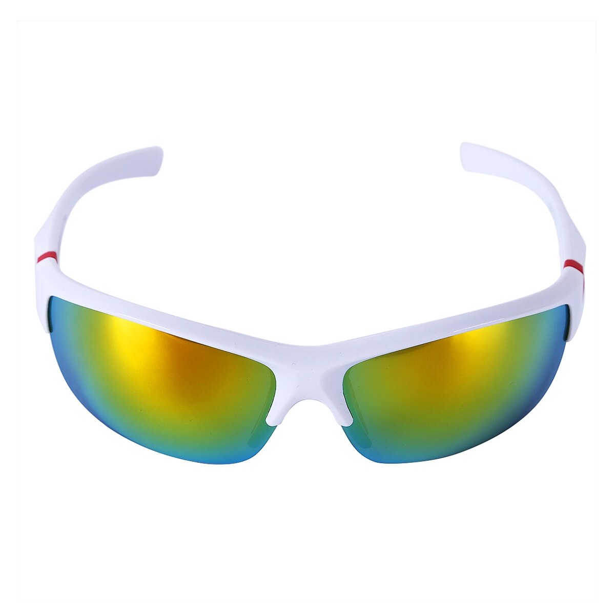 Lunettes de soleil de sport tendance pour hommes et adultes avec monture ultra-légère, parfaites pour le baseball, la conduite, la pêche, le golf, la course à pied: Blanc coloré