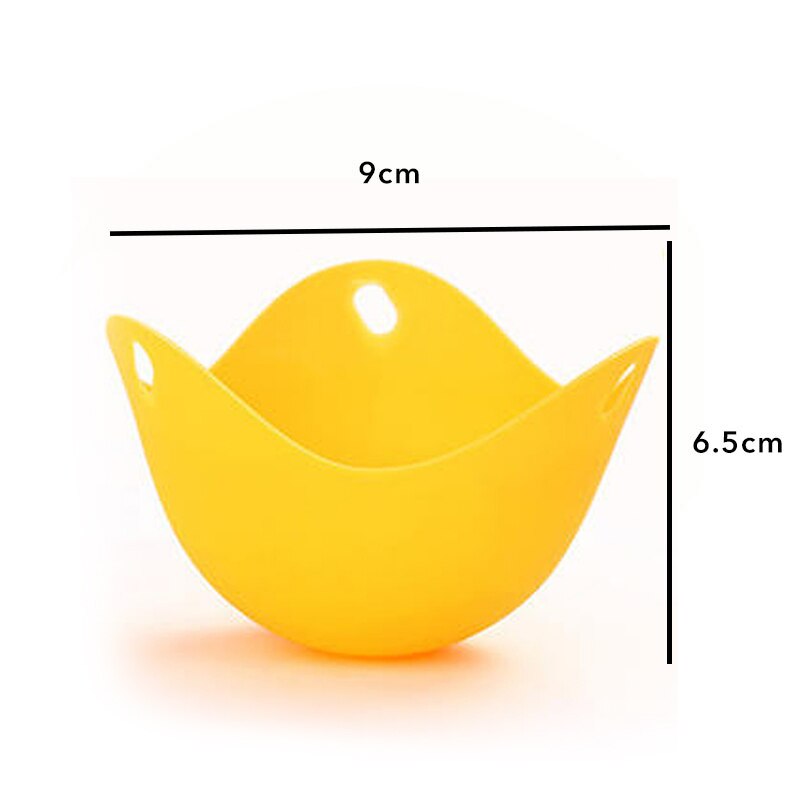 Flexible Egg Pouches Heat-resistant Food Grade Silicone Egg Poaching Cup Fits Cookware Boiler Steamer Microwave Kitchen Tools: yellow 1pc