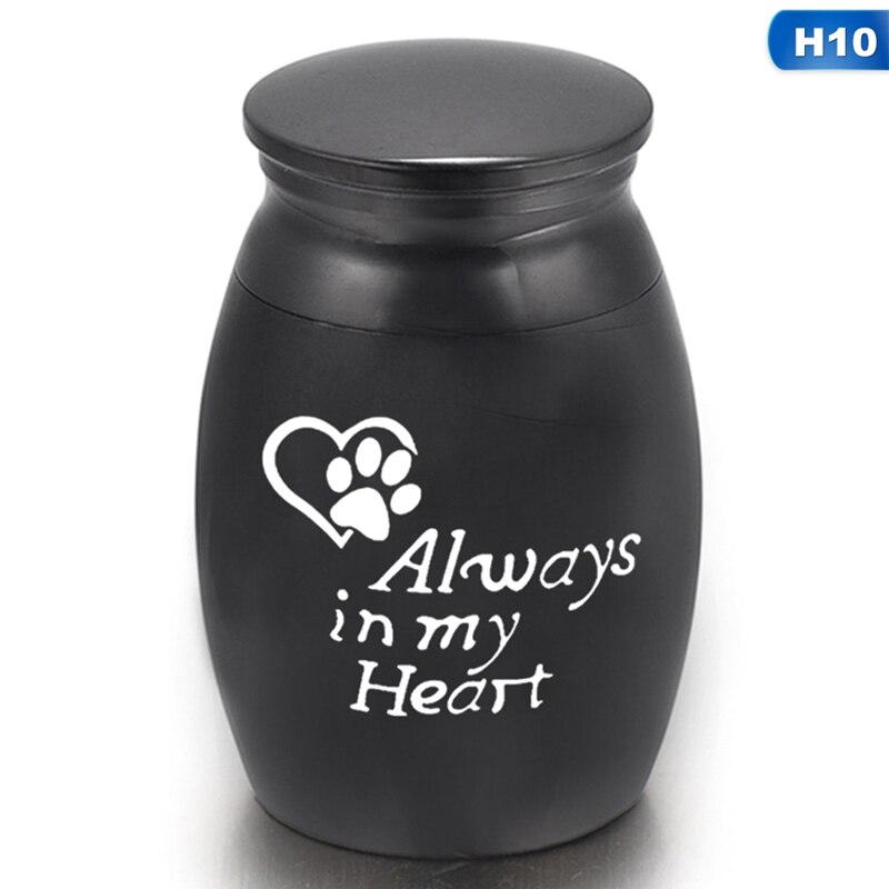 Urna de acero inoxidable para cenizas humanas, caseta para cremación de perros, sin deformación, funerario, pájaros, gatos, contenedor para mascotas, recuerdo: H10