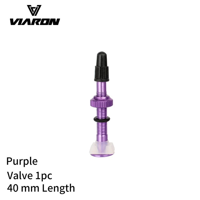 VIARON 2PCS 40/60mm Fahrrad F/V prasta Tubeless Reifen Ventil Rennrad MTB Reifen Luft ventil Legierung Ventil Kappe Für fahrrad Teile: 40mm purple 1pc