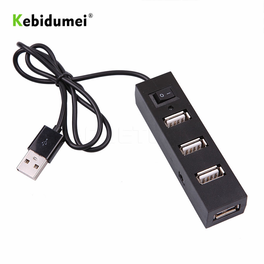 kebidumei Mini USB 2.0 Hi-Speed 3 Port USB Hub Splitter Hub Adapter For PC Computer For Portable Hard Drive