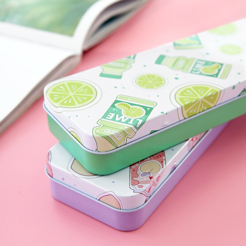 AAGU Fresh Fruit Watermelon Pencil Case Office Supplies Pencil Pouch for Girls Large Capacity Pencil Bag Metal Stationery Case