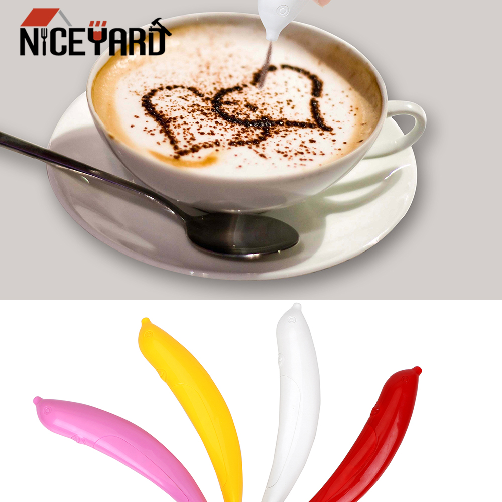 Cake Cappuccino Decoration Pen Coffee Carving Pen Electrical Latte Art Pen for Barista Template Cake Spice Pen Coffee Stencils