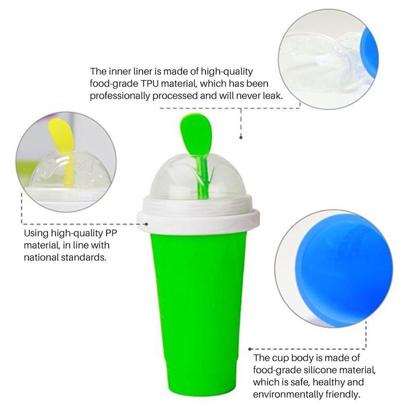 Slushie Maker Cup DIY Homemade Frozen Drink Cup Summer Shake Smoothie Cup Milkshake Juice Ice Cream Drink Cooling Cup