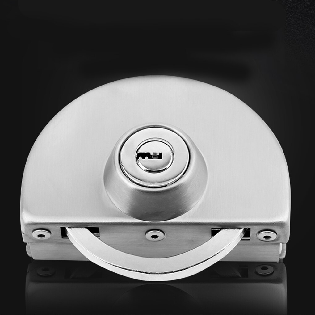 Glass Door Lock Stainless Steel Central Lock Free Punch Double Bolt Push-Pull Frameless Glass Door Lock Hardware Accessories