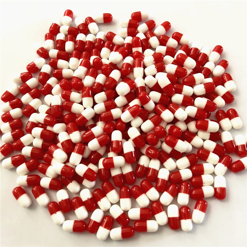 Hot DIY Pill żywiczne koraliki do kolczyków tworzenia biżuterii Multicolor 50 sztuk/partia 5*11.5mm z pół otworu: Red