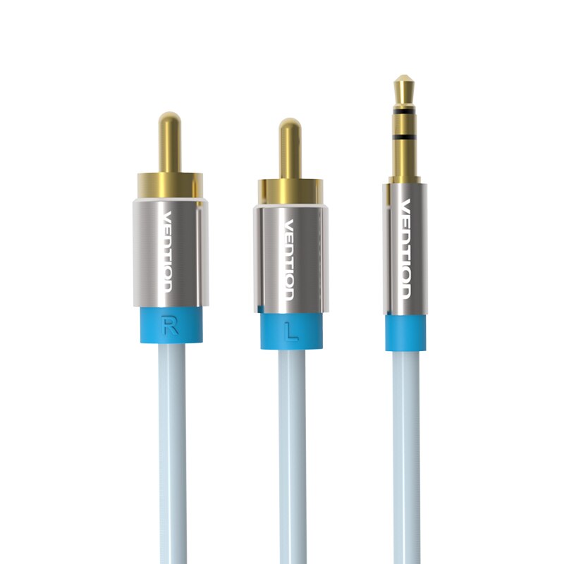 Vention RCA Cable 2rca to 3.5 audio cable rca 3.5mm Jack male to male rca aux cable for amplifier Phone Edifer Home Theater DVD: BCFS Blue / 3m