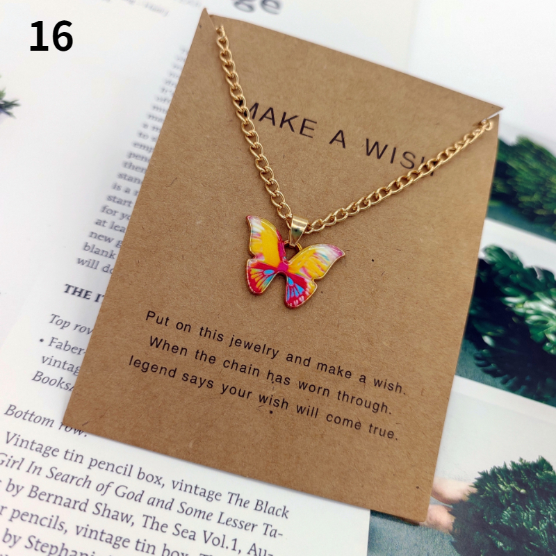 Collares con colgante de mariposa a la para mujer, collar de cadena de clavícula de insecto Multicolor Simple y dulce, accesorios de joyería para: Pistola negra plateada