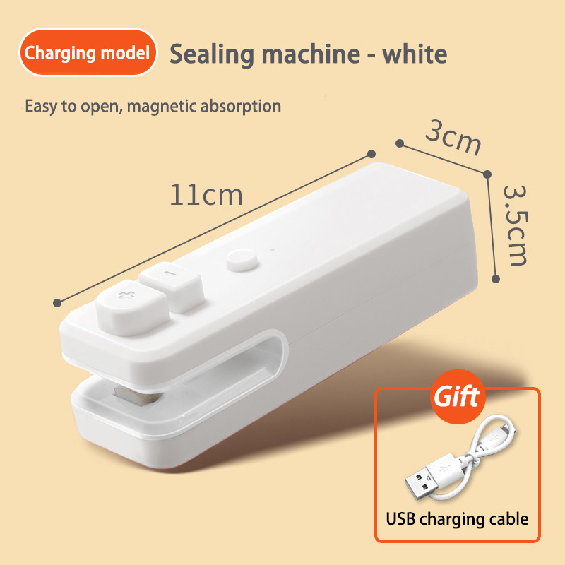 Mini Sealing Machine Cut Seal Dual-use Food Sealing Artifacts Snack Moisture-free Sealer Push Button Plastic Sealing Machine: black