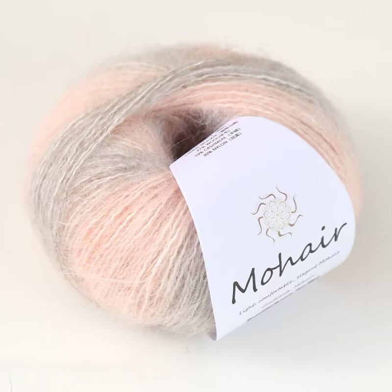 Ovillo de lana de Mohair degradado para tejer a mano, hilo de ganchillo suave y cálido, segmento de lana de bebé, hilo teñido para suéter, sombrero y bufanda, 25g por bola: Azul
