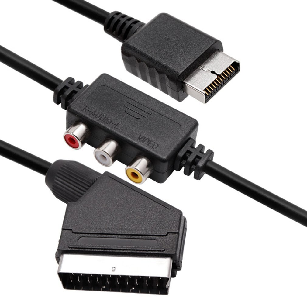 2 in 1 RGB SCART + AV RCA Output Cable Cord 1.8 Meters for Sega Dreamcast HDMI Set Top Box Media Player
