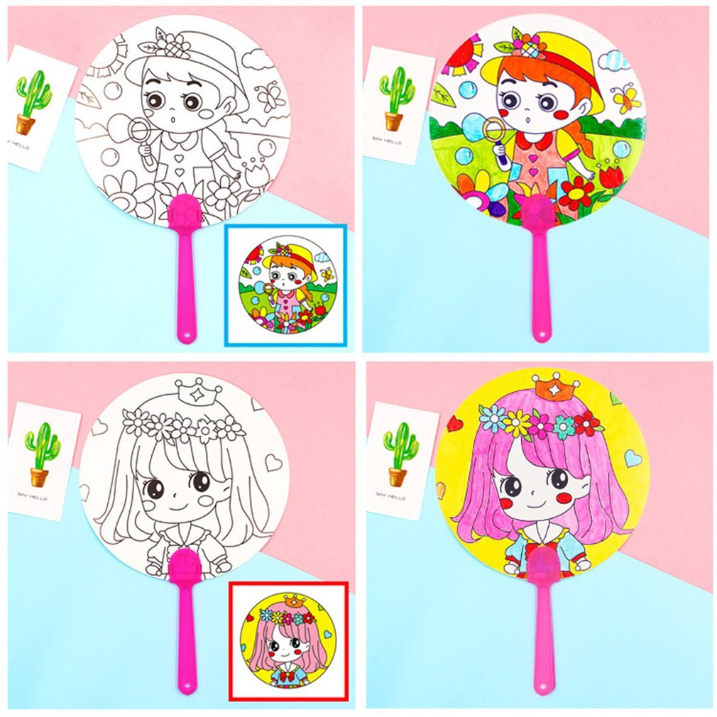 Juguetes De Grafiti de manualidades para niños, abanico de pintura con Borrador de línea, , multicolor, arte Hecho A Mano, artesanía, para niños
