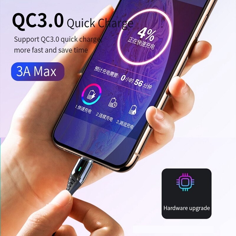 Essager magnetische kabel micro-usb kabel voor samsung oplader magneetkabel usb snellaadkabel -blauw