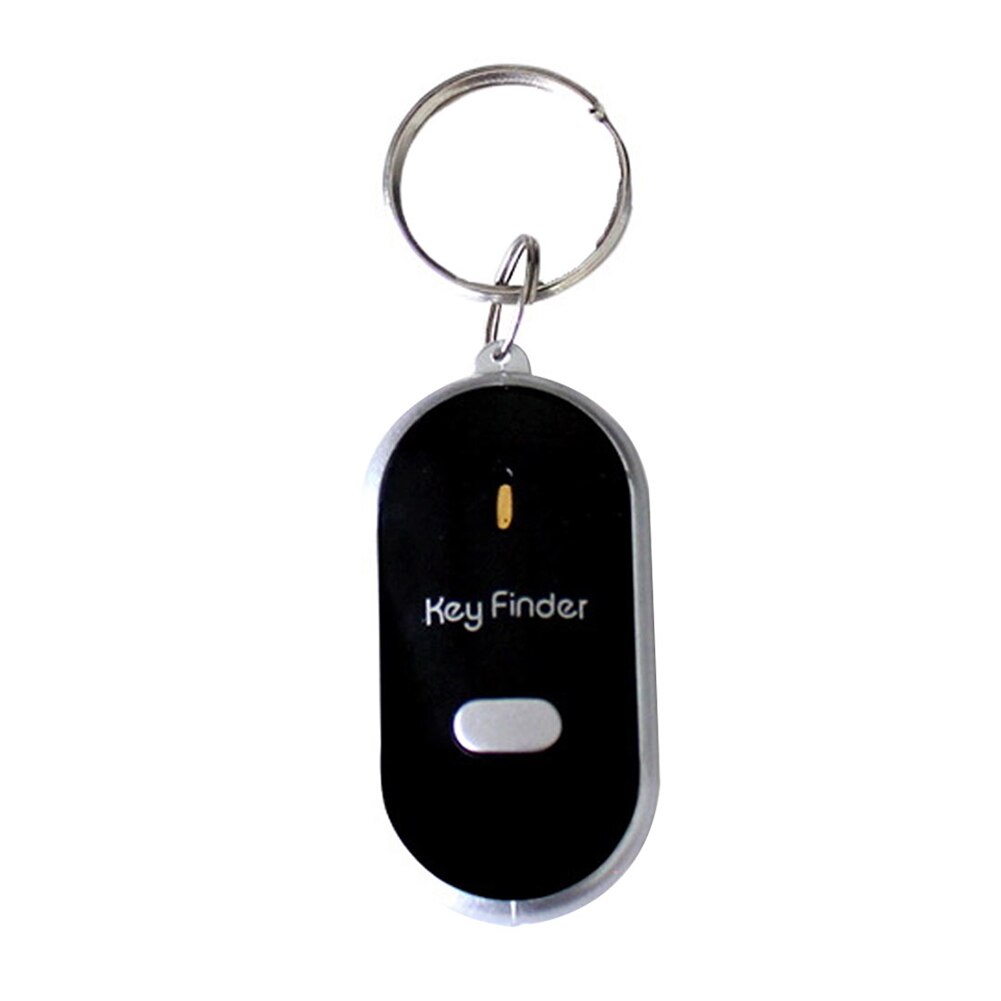 Mini Portable LED Anti-lost Whistle Control Key Finder Locator Alarm Reminder: Black