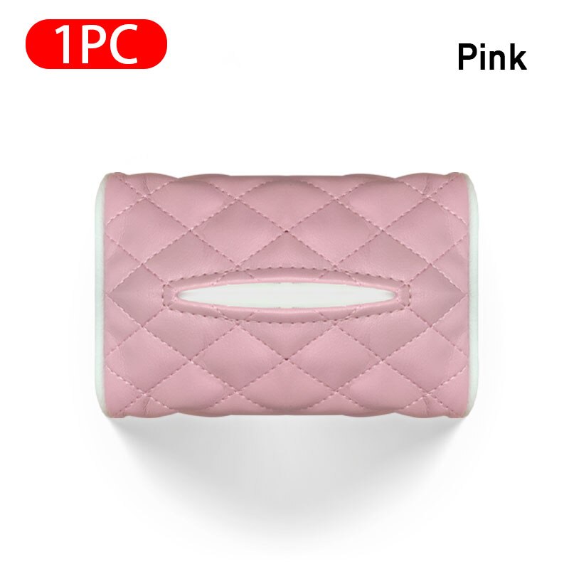 Universele Auto Tissue Box Cover Servet Papier Houder Handdoek Dispenser Voor Auto Achterbank Opknoping Papier Houder Tissue Container Case: PINK 1 PC