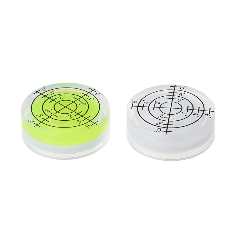 2 pièces 32*12mm niveau à bulle rond blanc vert Bullseye outil de mesure de niveau à bulle
