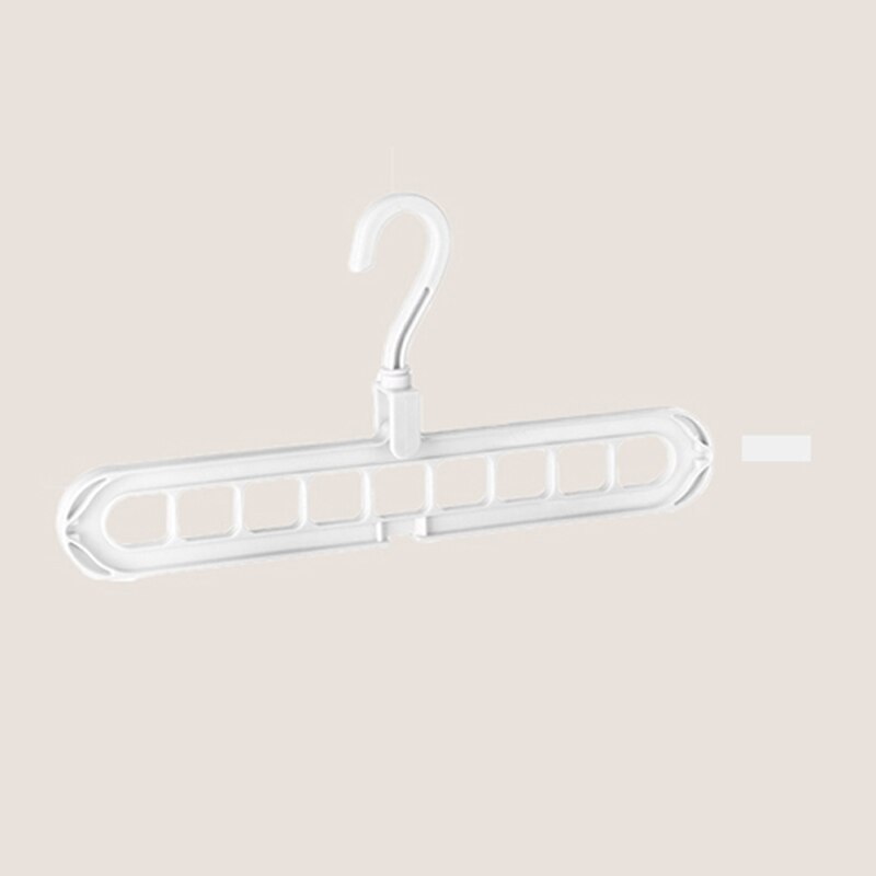 Vertical Horizontal Clothes Hanger Closet Organizer Space Saving Hangers 9-port Clothing Rack Plastic Scarf Storage Cabide Hook: White Color