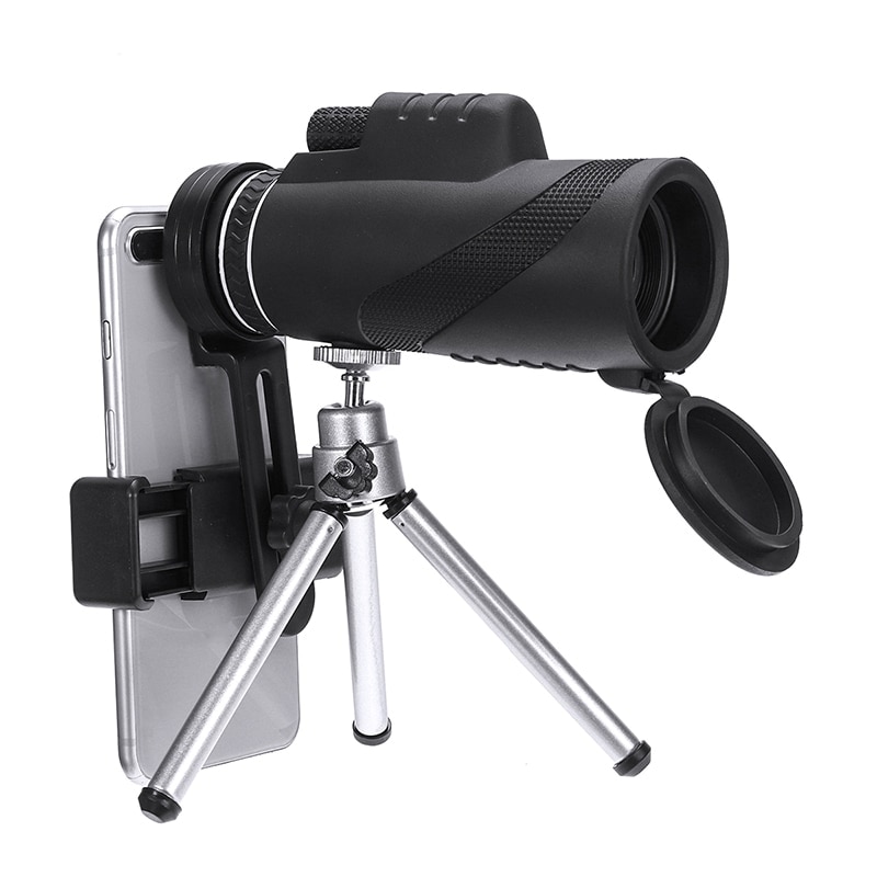 40x60 HD Zoom Night Mobile Phone Monocular Telescope with Mini Tripod Eyepiece Handheld Objective Lens with Phone Clip