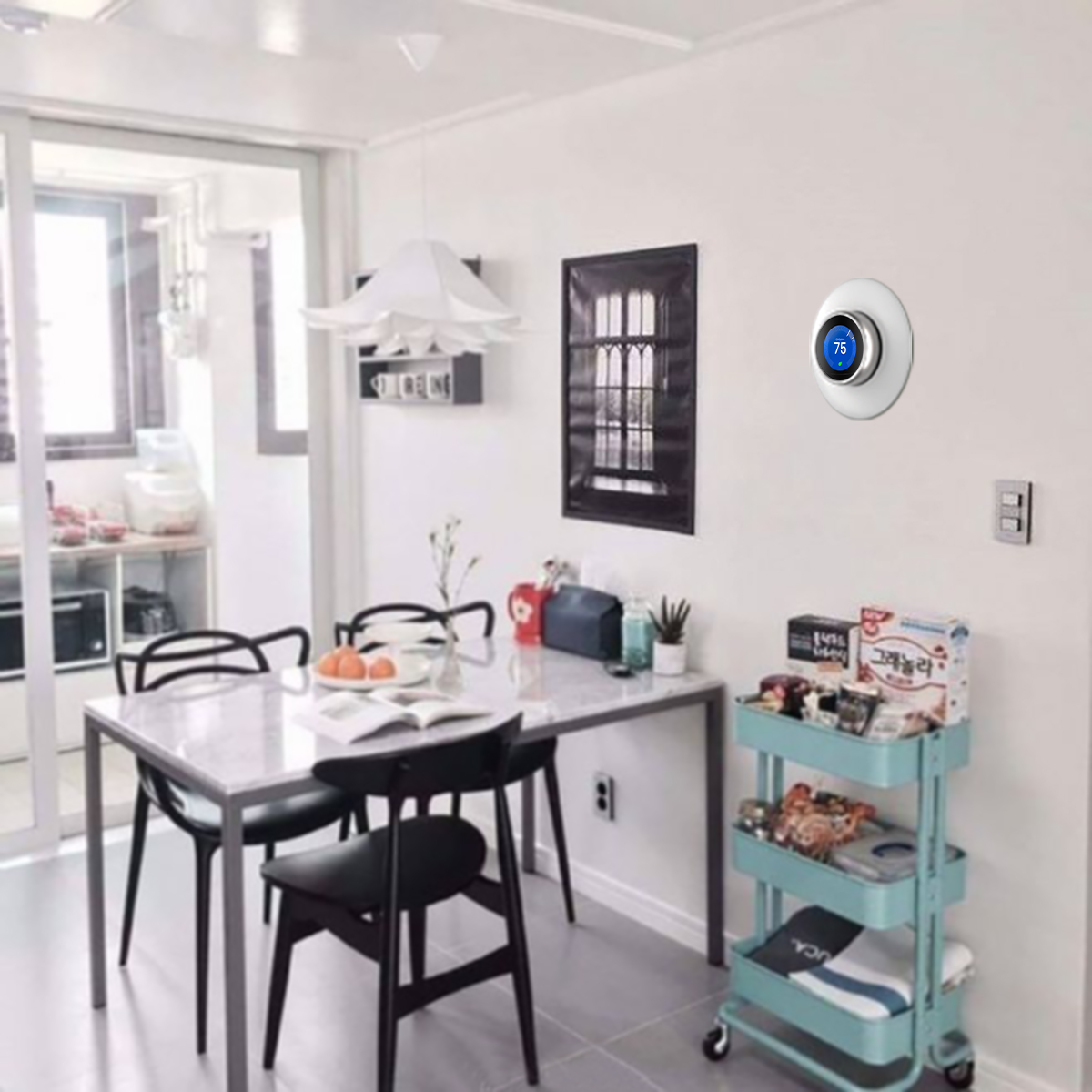 Homemount wall plate for nest learning thermostat 3rdnd 1st 2nd -resistant, mount with 3d stereoscopic round wall covers