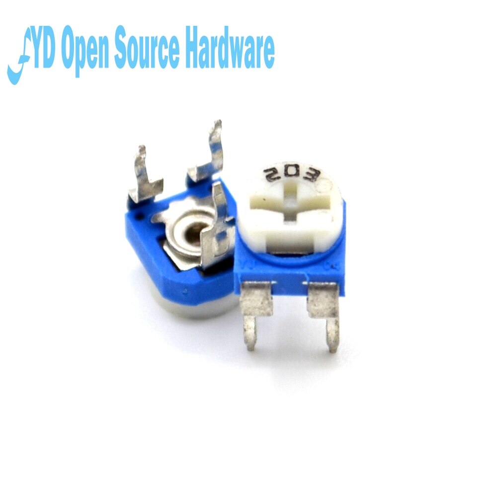 50pcs Potentiometers RM065 Horizontal Trimpot Blue White Adjustable Variable Resistor Kit 500 ohm (501) ohm