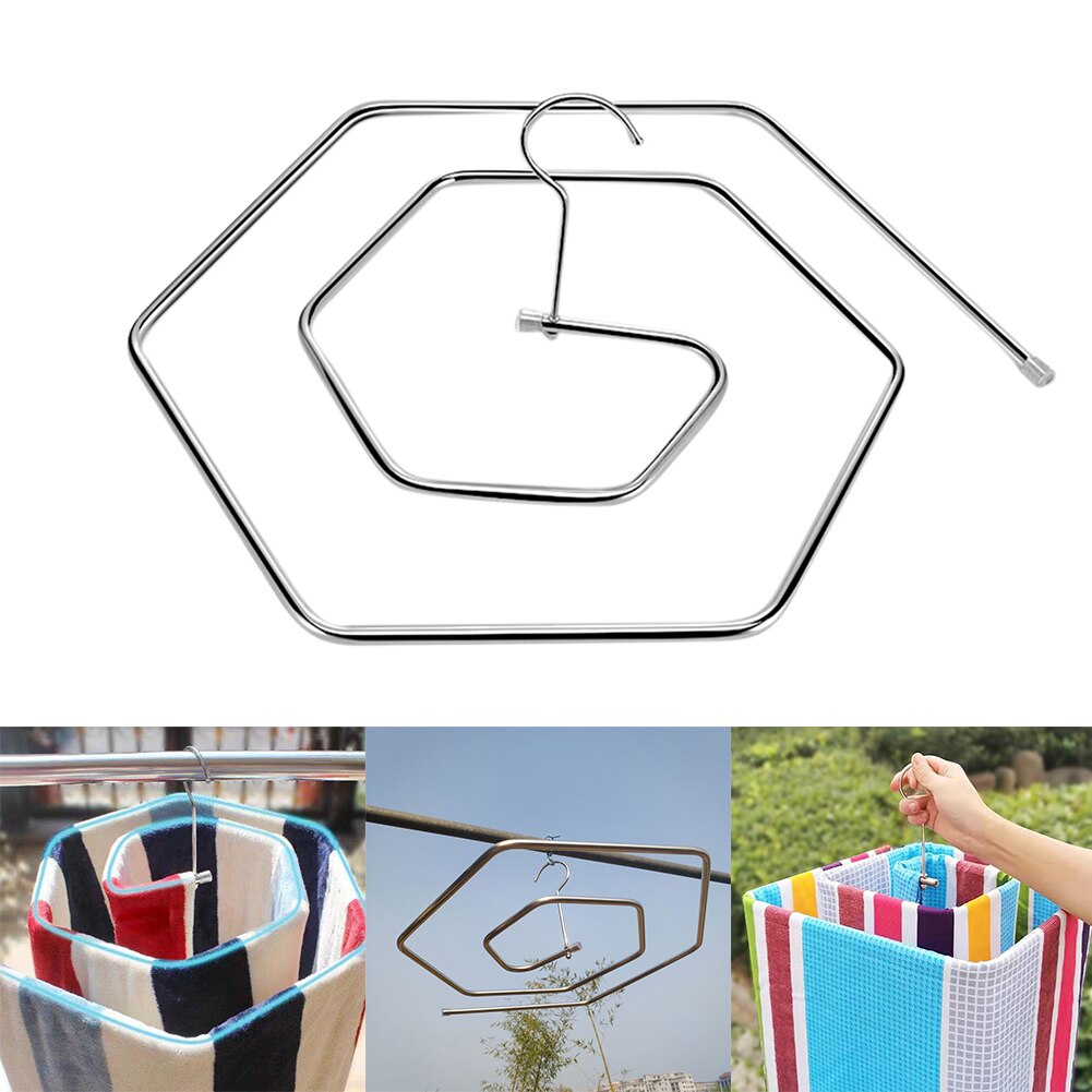9,5mm de acero inoxidable gancho para colcha yarda de secado sin óxido fuerte rodamiento casa espiral forma de Manta para balcón toallas giratorias