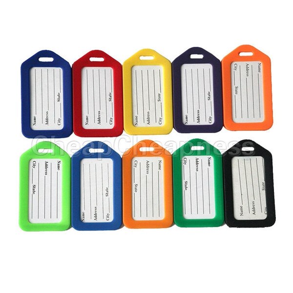 10 stks/partij Mode Plastic Travel Bagage Tags Kleurrijke Bagage Labels Met Transparante Bandjes Ramdom Kleur