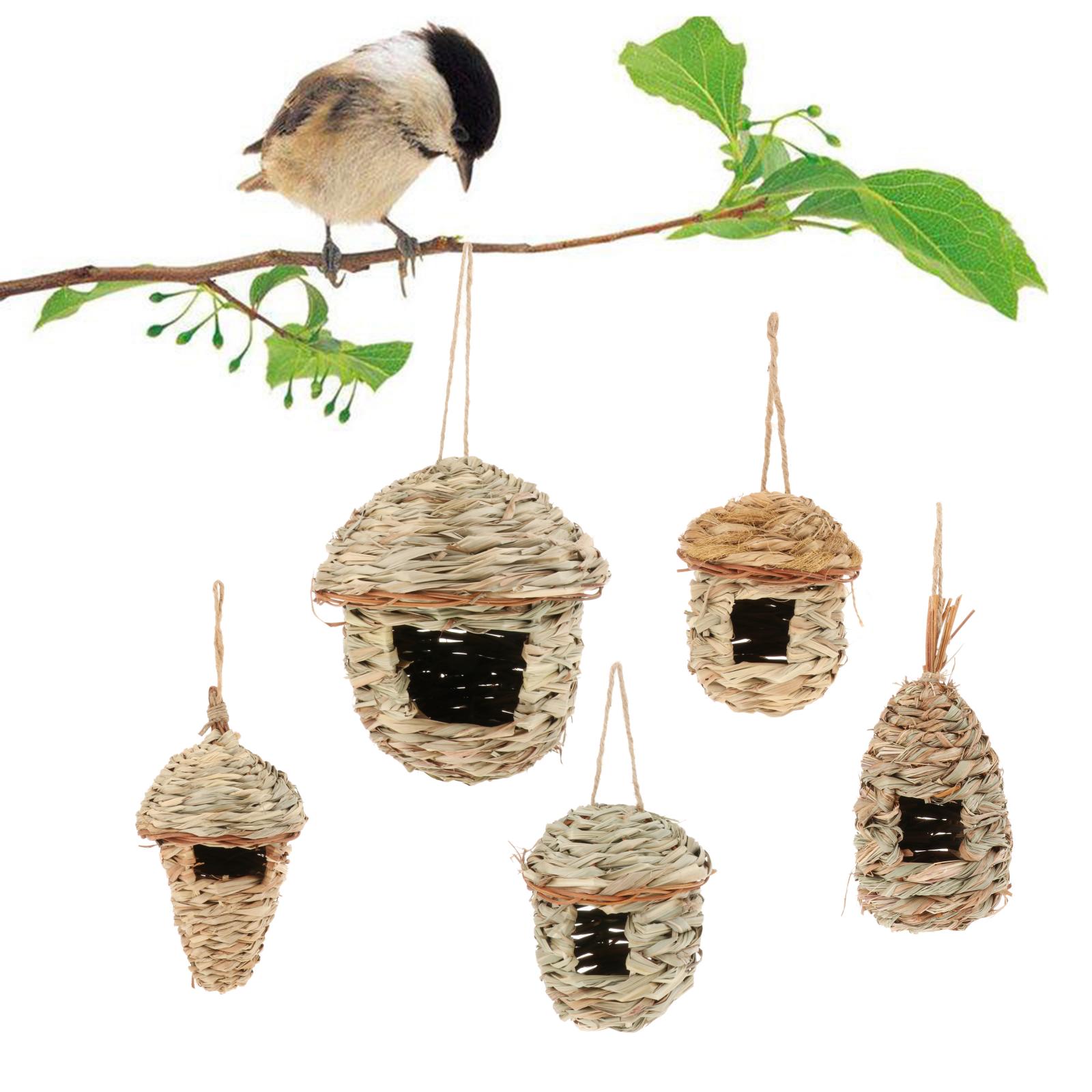 Buiten Opknoping Vogelhuisje Natuurlijke Hand Geweven Vogelnest Hut Voor Vink Kanarie