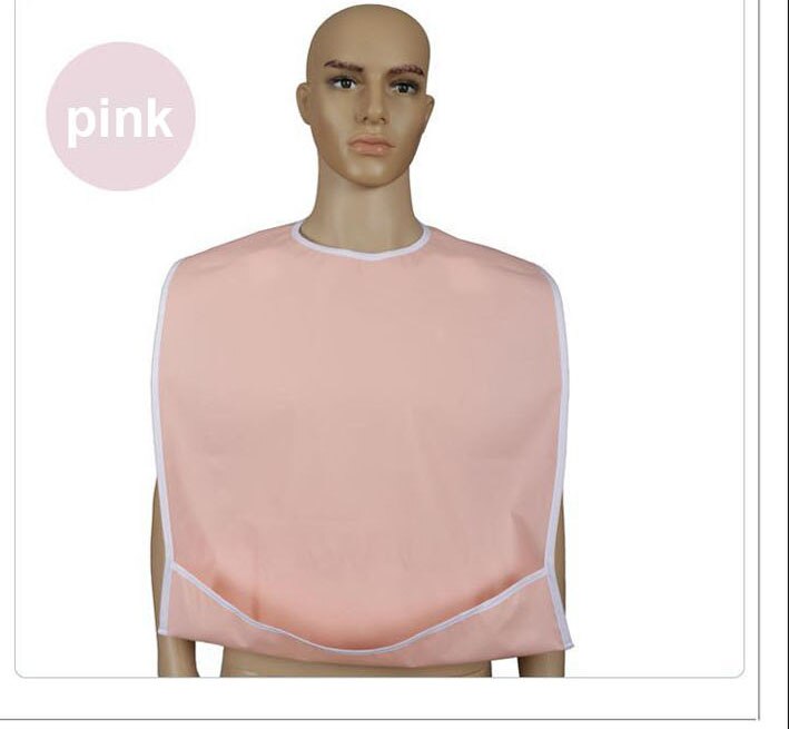 Bavoir de repas imperméable pour adulte | Bavoir protecteur pour vêtements, tablier de cuisine pour dîner: pink