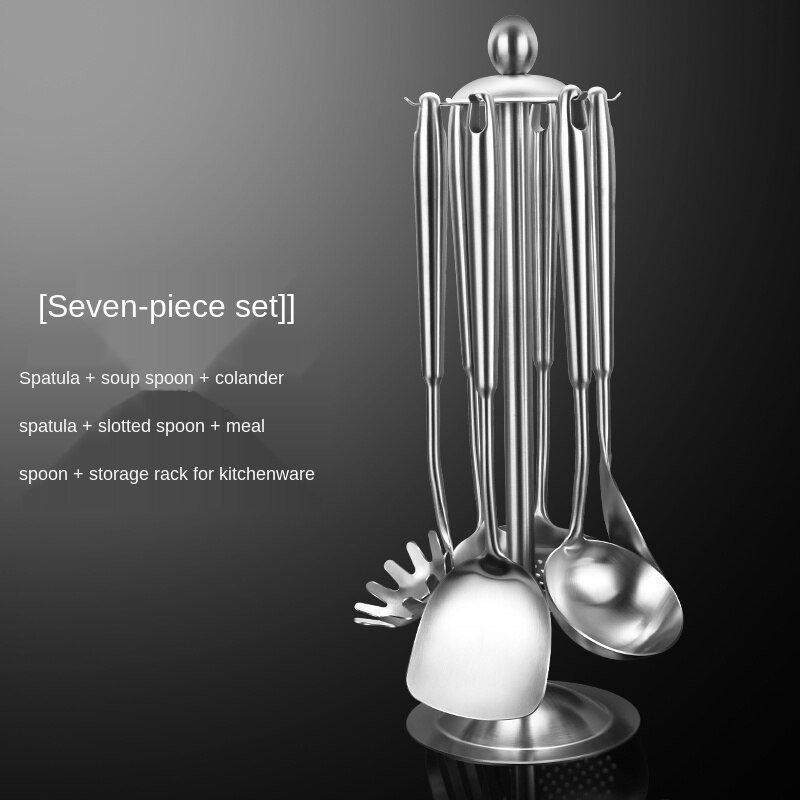 Thick 304 Stainless Steel Cooking Scraper Spatula Spatula Soup Spoon Household Kitchenware Set Full Set