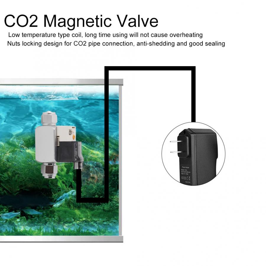 Lage Temperatuur CO2 Magnetische Valve Aquarium Aquarium Elektrische Magnetische Solenoid Terugslagklep Aquarium US Plug 100-240V