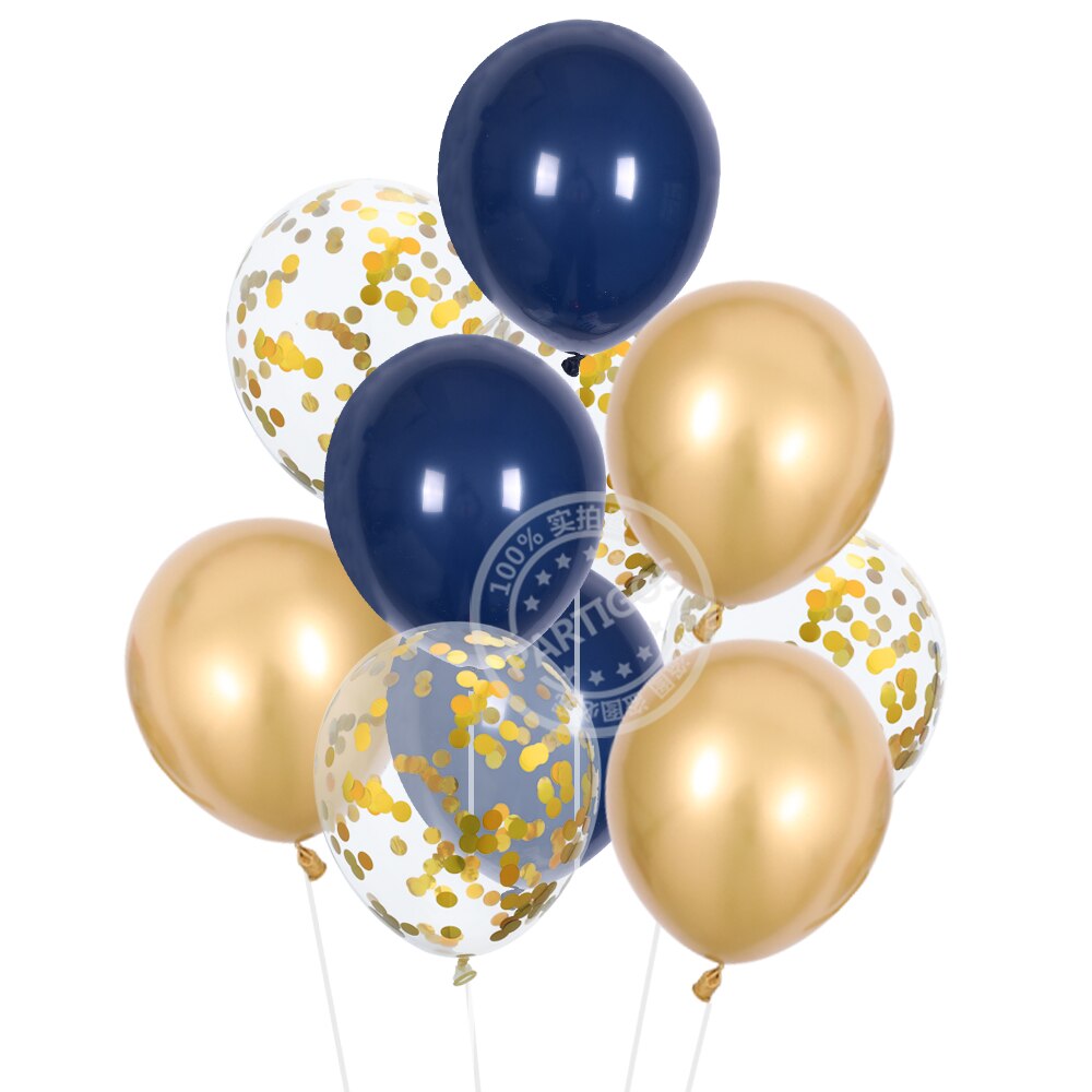 12 stücke 12 zoll weiß Navy Blau Luftballons blau gold Konfetti Hochzeit Decor dark blau Ballon Geburtstag Party Dekorationen Kinder globos
