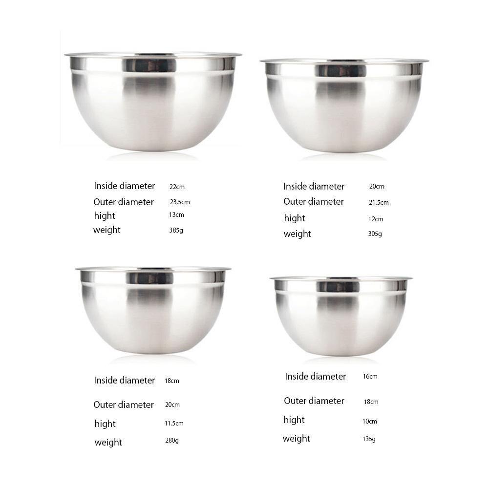 Thicken Stainless Steel Mixing Bowl + Lid Set for Beat Eggs Knead Dough Soup Bowl