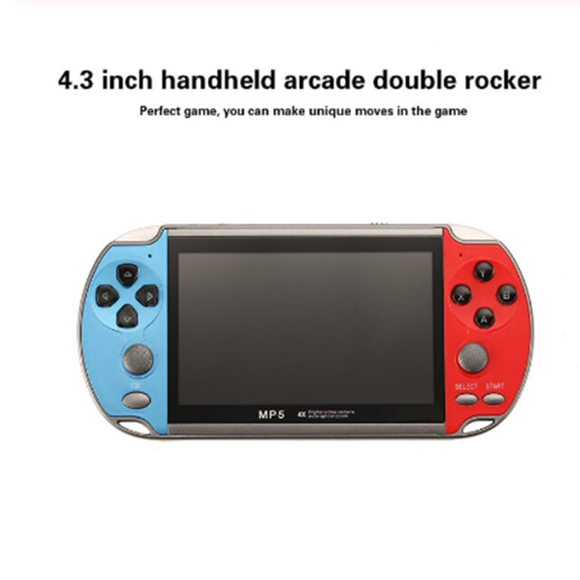 GameSystem 2DATA FROG 4.3/5 Inch DoubleRocker Handheld GameConsole SupportsTV Output X12 Retro PortableHandheld VideoGameConsole: BlueandRed 4.3inch