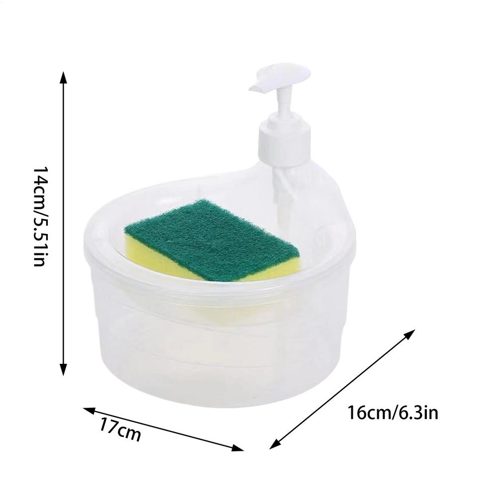 Dishwasher Dispenser Sponge Holder Washing Soap Dispenser 2 In 1 Washing Up Liquid Dispenser With Sponge Dish Soap Dispenser And: WHITE